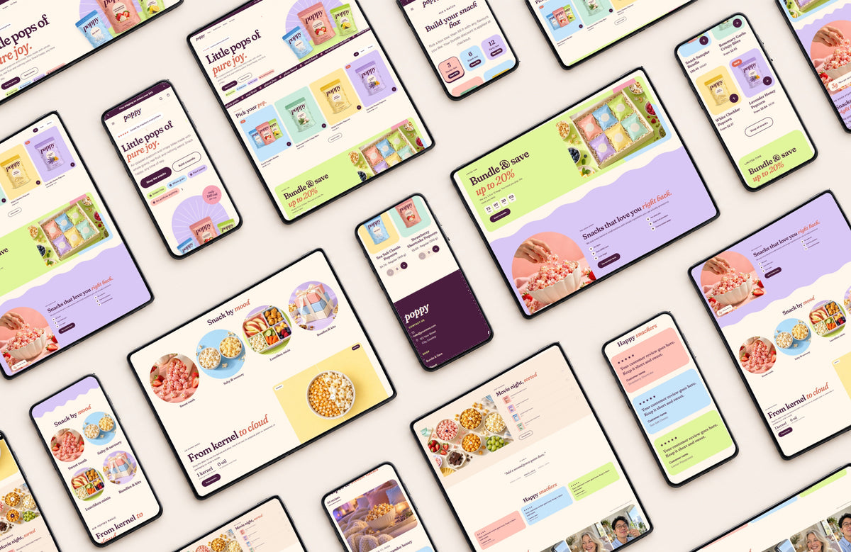 POPPY on desktop, tablet and phone #page