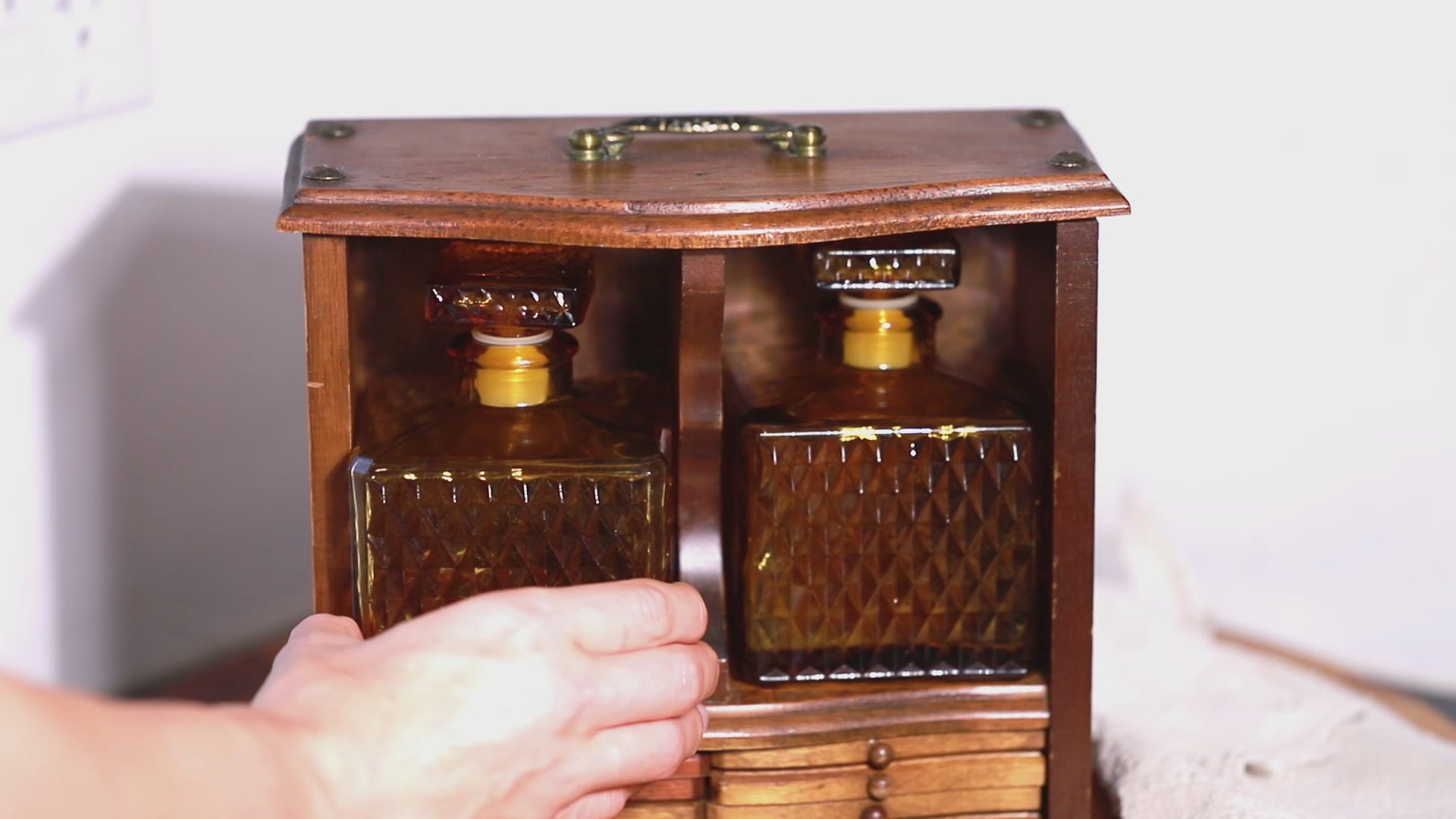Vintage whiskey decanter set for masculine office decor