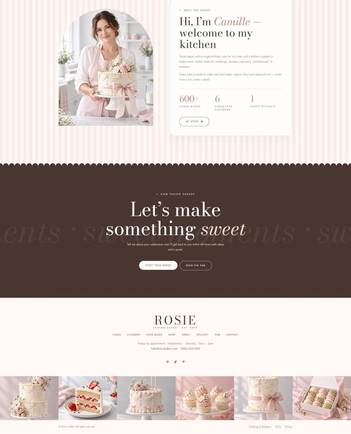 ROSIE order banner and footer #page