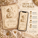 Sagittarius Birthday Invitation Template – Vintage Celestial Zodiac Invite