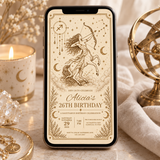 Sagittarius Birthday Invitation Template – Vintage Celestial Zodiac Invite