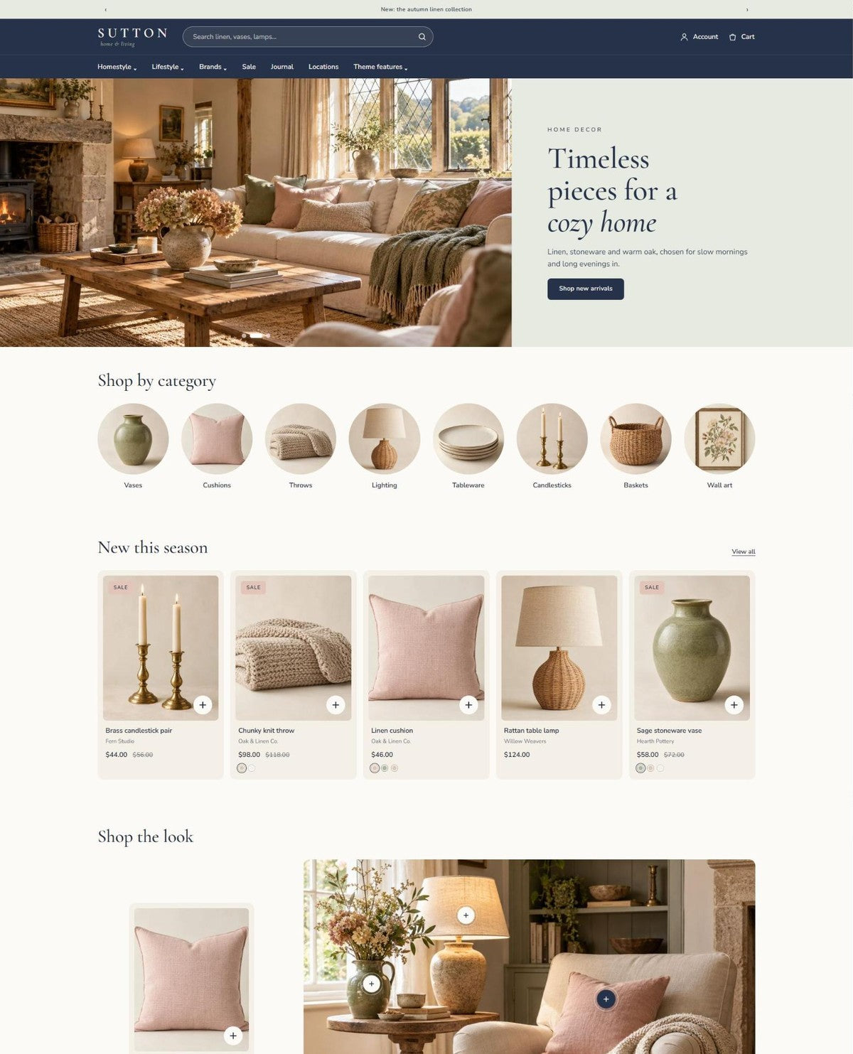 SUTTON hero and shop by category #page