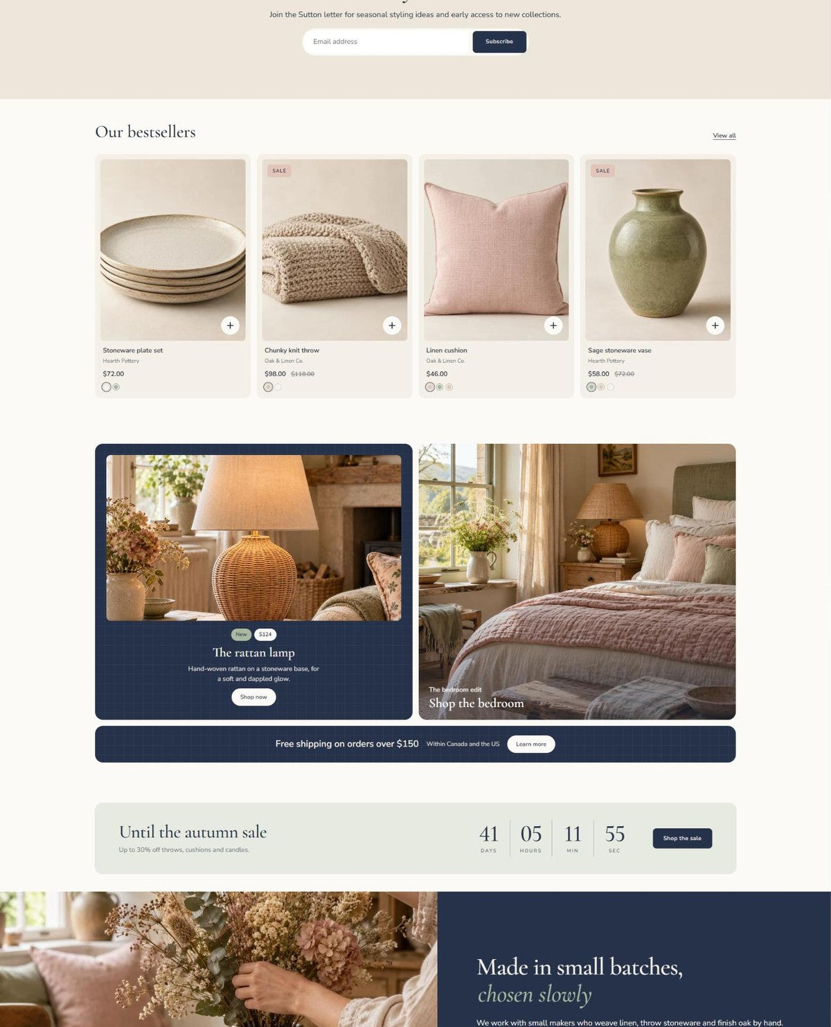 SUTTON countdown and brand story #page