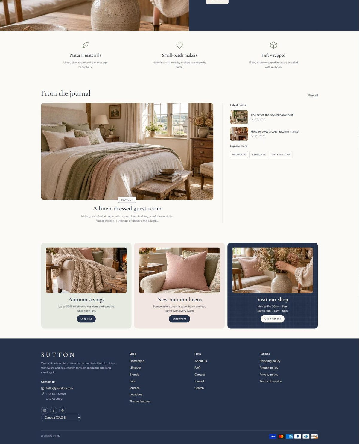 SUTTON visit us and footer #page