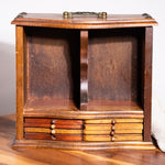 Mid century style amber decanter with wood case