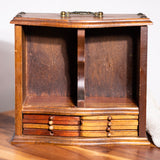 Mid century style amber decanter with wood case