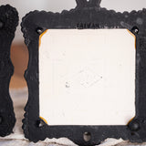 Vintage Cast Iron Trivet Set with Autumn Harvest Tiles
