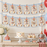 Vintage Circus First Year Photo Banner – Editable Canva Template