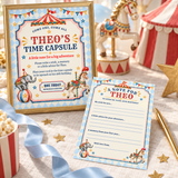 Vintage Circus Time Capsule Sign & Cards – Editable Canva Templates