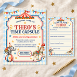 Vintage Circus Time Capsule Sign & Cards – Editable Canva Templates