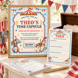 Vintage Circus Time Capsule Sign & Cards – Editable Canva Templates