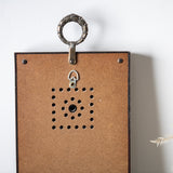 Rustic retro weather station wall hanging with warm wood finish and vintage character
