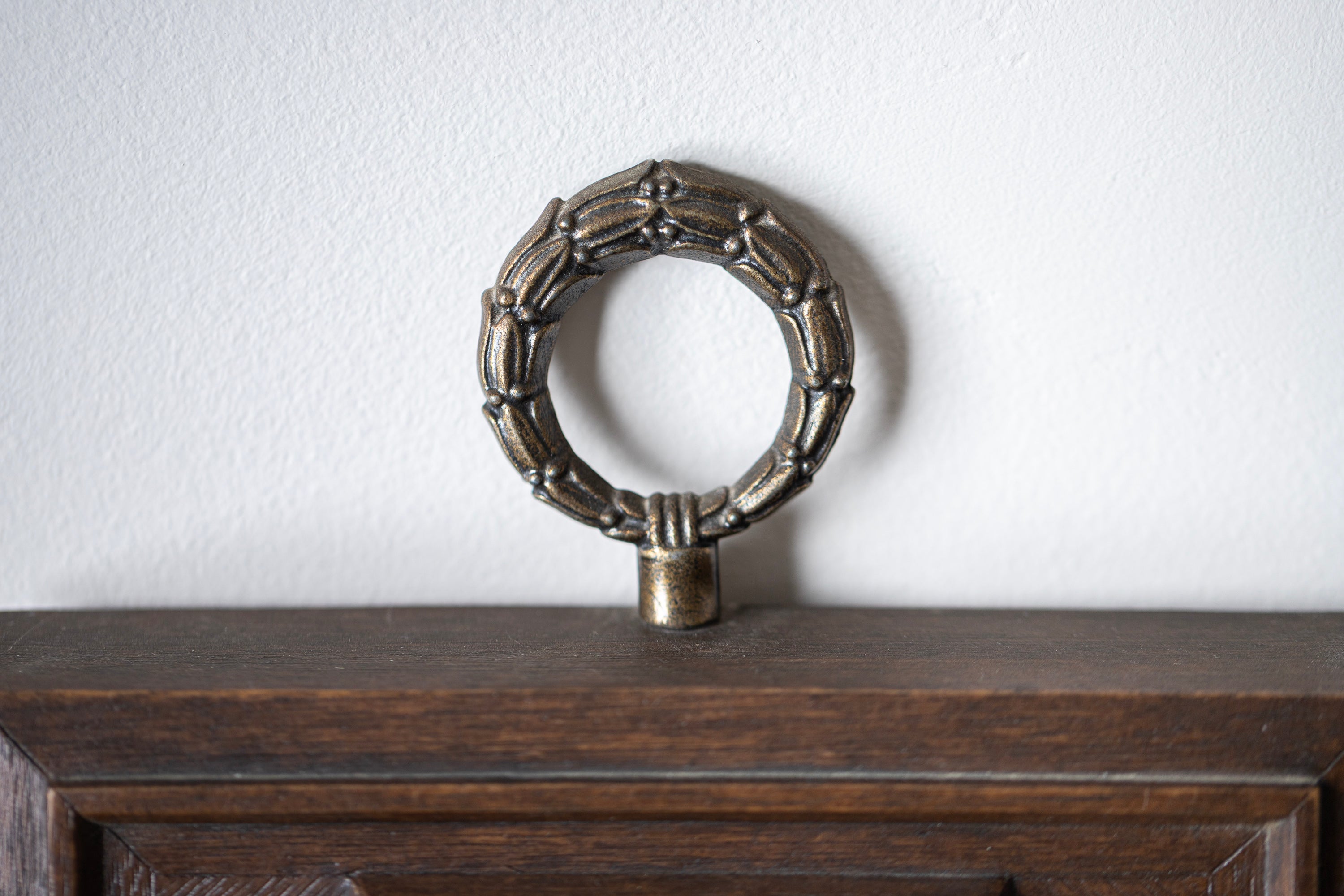 Vintage mid century weather station with carved wood frame ready to hang