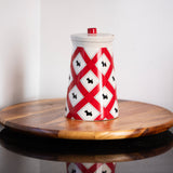 Vintage Scottie Dog Cookie Jar by MSRF Inc – Red Argyle Retro Kitchen Canister