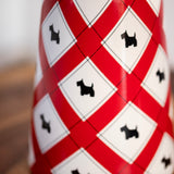 Vintage Scottie Dog Cookie Jar by MSRF Inc – Red Argyle Retro Kitchen Canister