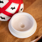 Vintage Scottie Dog Cookie Jar by MSRF Inc – Red Argyle Retro Kitchen Canister