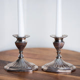 Vintage Silver Plated Candlestick Holders Pair – Britannia Plate Style Candle Holders