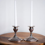 Vintage Silver Plated Candlestick Holders Pair – Britannia Plate Style Candle Holders