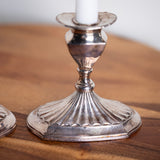 Vintage Silver Plated Candlestick Holders Pair – Britannia Plate Style Candle Holders