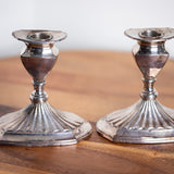 Vintage Silver Plated Candlestick Holders Pair – Britannia Plate Style Candle Holders