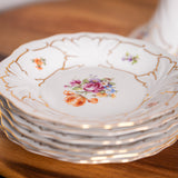 Vintage Weimar Porcelain Cake Stand Set | Floral Dessert Plates Made in East Germany
