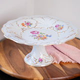 Vintage Weimar Porcelain Cake Stand Set | Floral Dessert Plates Made in East Germany