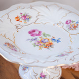 Vintage Weimar Porcelain Cake Stand Set | Floral Dessert Plates Made in East Germany