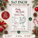 Whimsical Christmas Party Invitation Template | Editable Canva Party Like Santa Invite