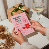 Wine Christmas Party Invitation Template | Editable Canva Pink Holiday Invite